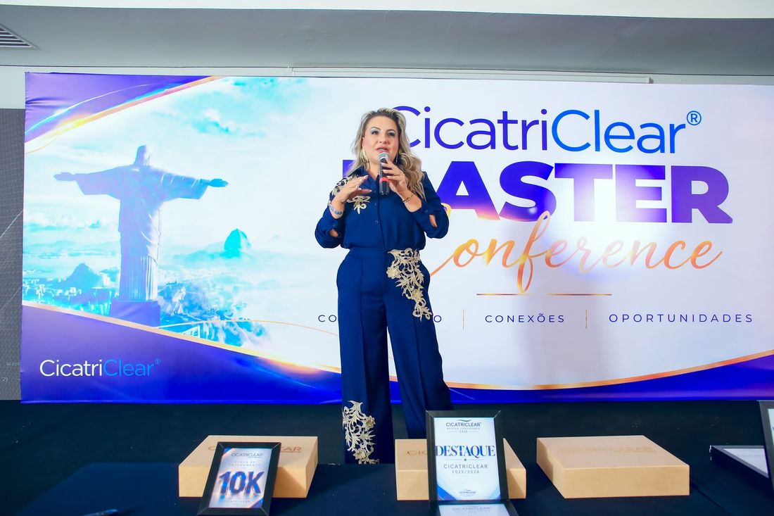 Amanda Mariotti apresentando o VisaFlex no Master Conference
